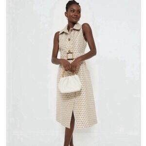Tuckernuck Ocean Spray Sleeveless NWT Cheyenne Button Closure Dress Beige Size L